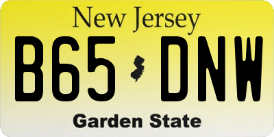 NJ license plate B65DNW