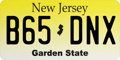 NJ license plate B65DNX