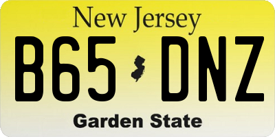 NJ license plate B65DNZ