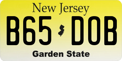 NJ license plate B65DOB
