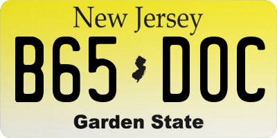 NJ license plate B65DOC
