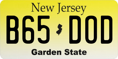 NJ license plate B65DOD
