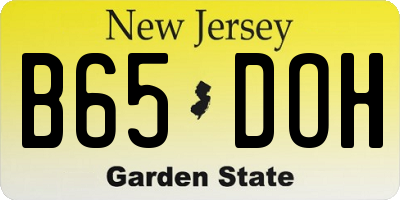 NJ license plate B65DOH