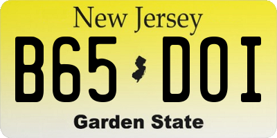 NJ license plate B65DOI
