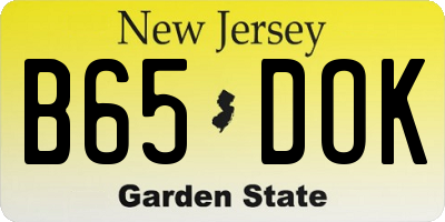 NJ license plate B65DOK