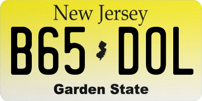 NJ license plate B65DOL