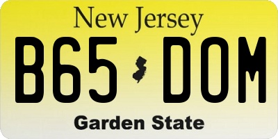 NJ license plate B65DOM