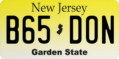 NJ license plate B65DON