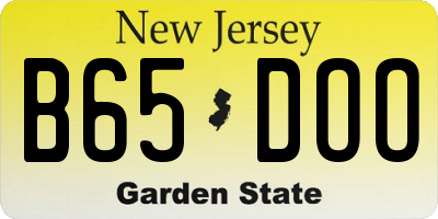 NJ license plate B65DOO