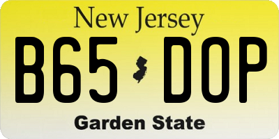 NJ license plate B65DOP