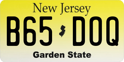NJ license plate B65DOQ