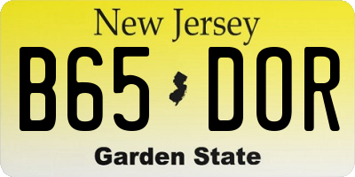 NJ license plate B65DOR