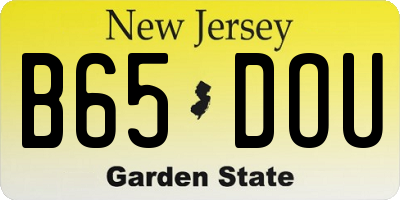 NJ license plate B65DOU