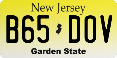 NJ license plate B65DOV
