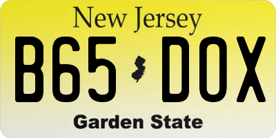 NJ license plate B65DOX