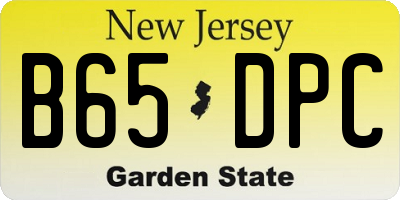 NJ license plate B65DPC