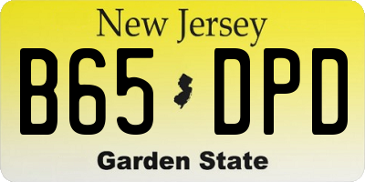 NJ license plate B65DPD