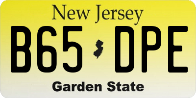 NJ license plate B65DPE
