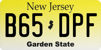 NJ license plate B65DPF