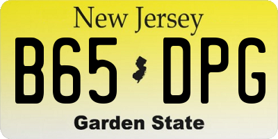 NJ license plate B65DPG