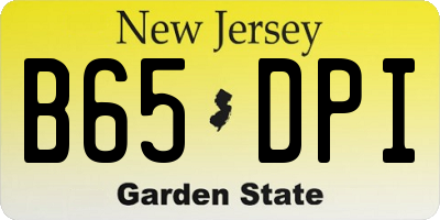NJ license plate B65DPI