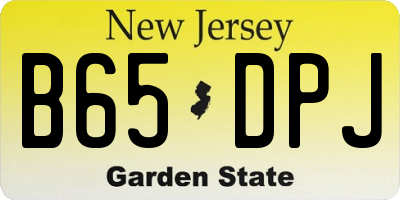 NJ license plate B65DPJ