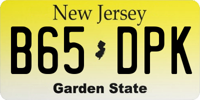 NJ license plate B65DPK