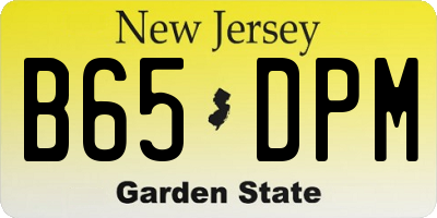 NJ license plate B65DPM