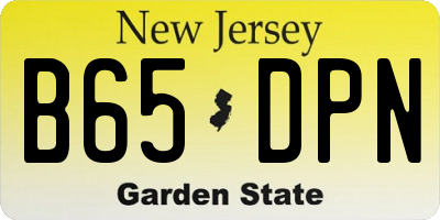 NJ license plate B65DPN