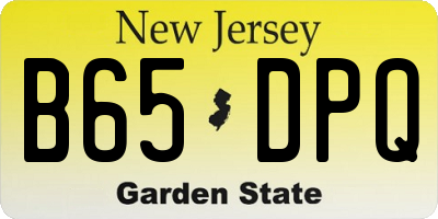 NJ license plate B65DPQ
