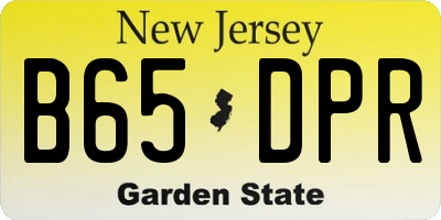 NJ license plate B65DPR