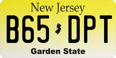 NJ license plate B65DPT