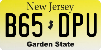 NJ license plate B65DPU