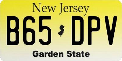 NJ license plate B65DPV