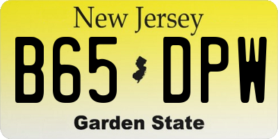 NJ license plate B65DPW