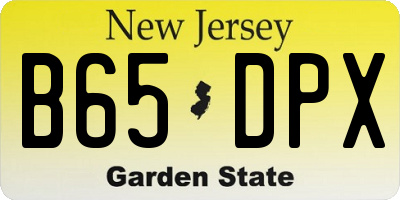 NJ license plate B65DPX
