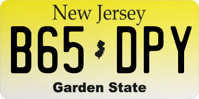 NJ license plate B65DPY