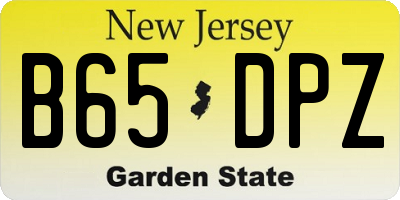 NJ license plate B65DPZ