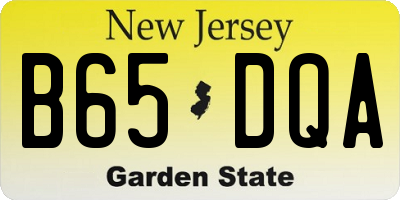 NJ license plate B65DQA