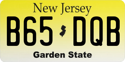 NJ license plate B65DQB