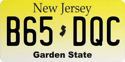 NJ license plate B65DQC