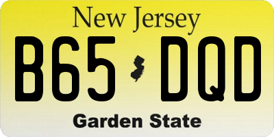 NJ license plate B65DQD
