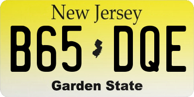 NJ license plate B65DQE