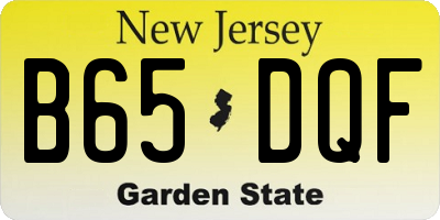 NJ license plate B65DQF