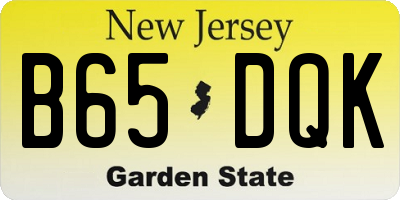 NJ license plate B65DQK
