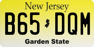 NJ license plate B65DQM