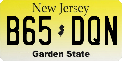 NJ license plate B65DQN