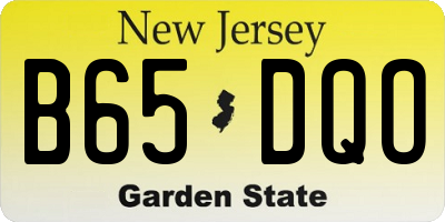 NJ license plate B65DQO