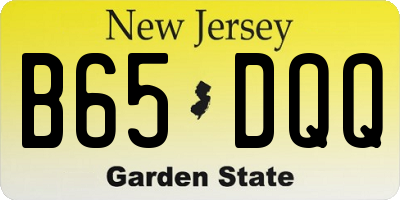 NJ license plate B65DQQ
