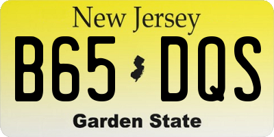 NJ license plate B65DQS